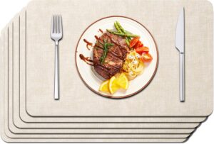 Maxpearl Faux Leather Placemats Set...