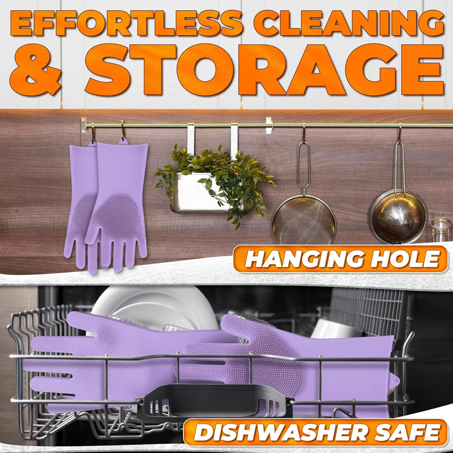 Silicone Dish Gloves with Scrubbers – Thick Tear-Resistant Dishwashing Gloves for Washing Dishes, Kitchen Cleaning, Bathroom Scrubbing & Daily Chores – Durable, Reusable Multi-Purpose Design - Image 9