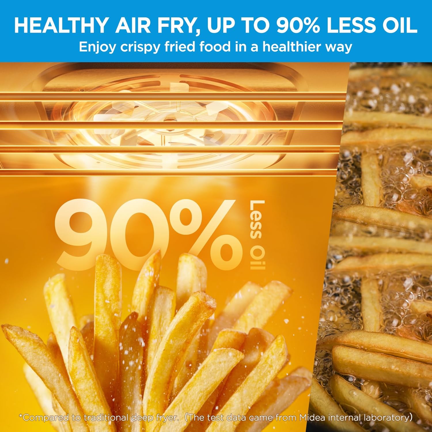 Midea Flexify Classic French Door Toaster Oven Air Fryer Combo, 10-in-1 Large Capacity 26.4 QT Countertop Oven, 25% Faster Cooking and 90% Less Oil, Stainless Steel - Image 6