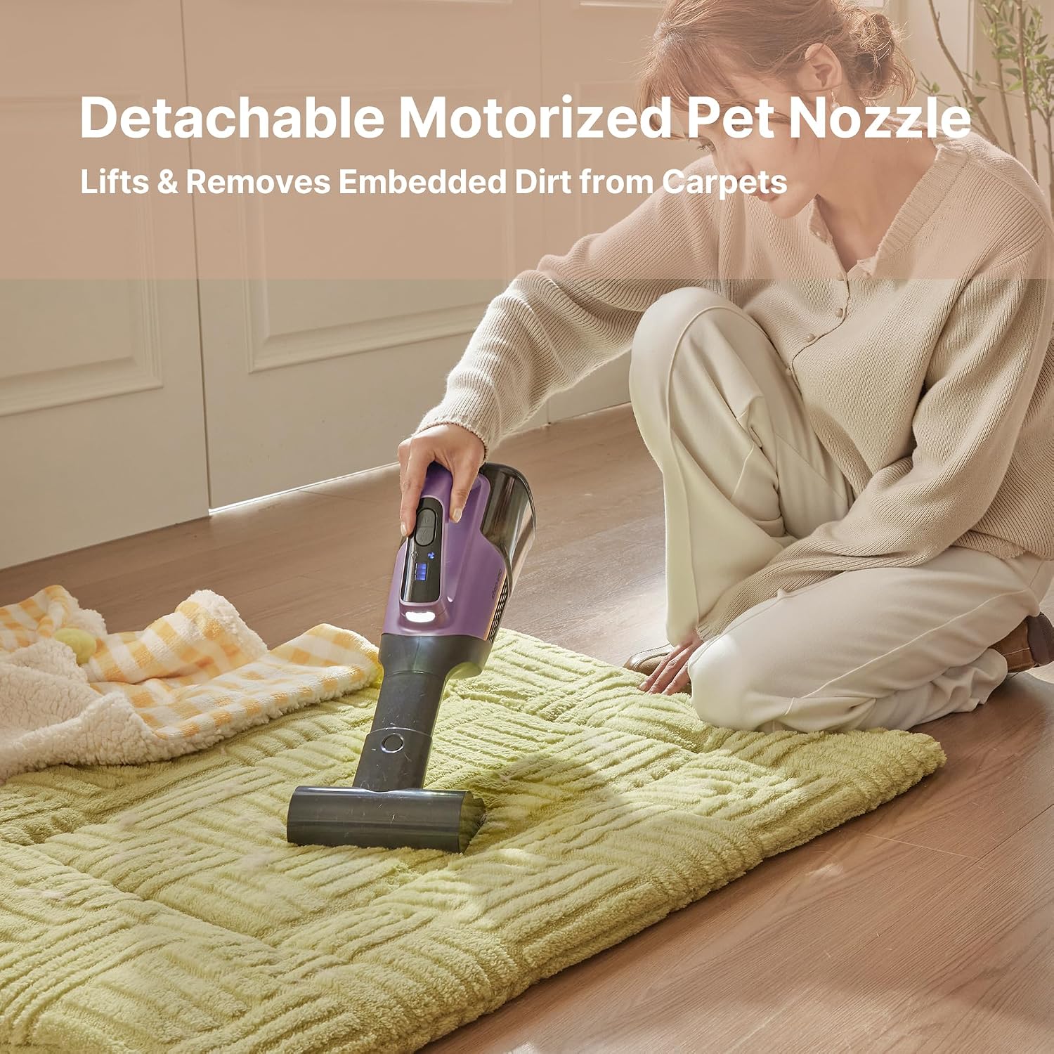 Shop-Vac S4 20V Handheld Vacuum Cordless with Brushless Motor, Motorized Pet Nozzle, Dual-Speed Powerful 15000 Pa Suction Portable Vacuum for Home & Pet Hair, Wall-Mounted, LED Light, Purple - Image 6