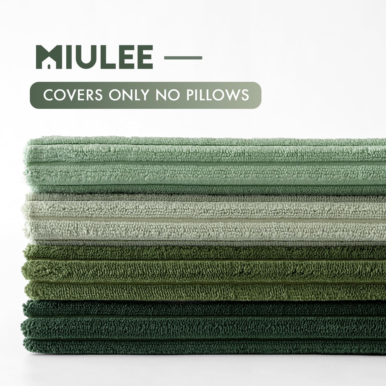 MIULEE Boho Farmhouse Sage Green Throw Pillow Covers 18x18 Inch Set of 4 Mordern Nordic Cushion Covers Soft Corduroy Spring Home Decor for Couch Bed Sofa Living Room Forest Green - Image 7