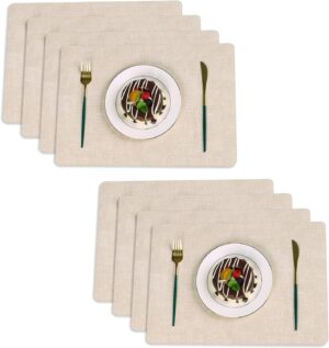 8pcs Leather Placemats Easy Clean H...