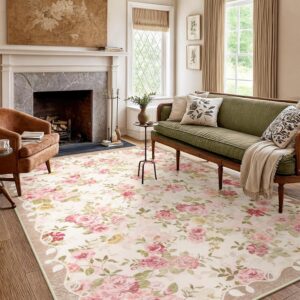 Lahome Floral Washable Rugs 5×...