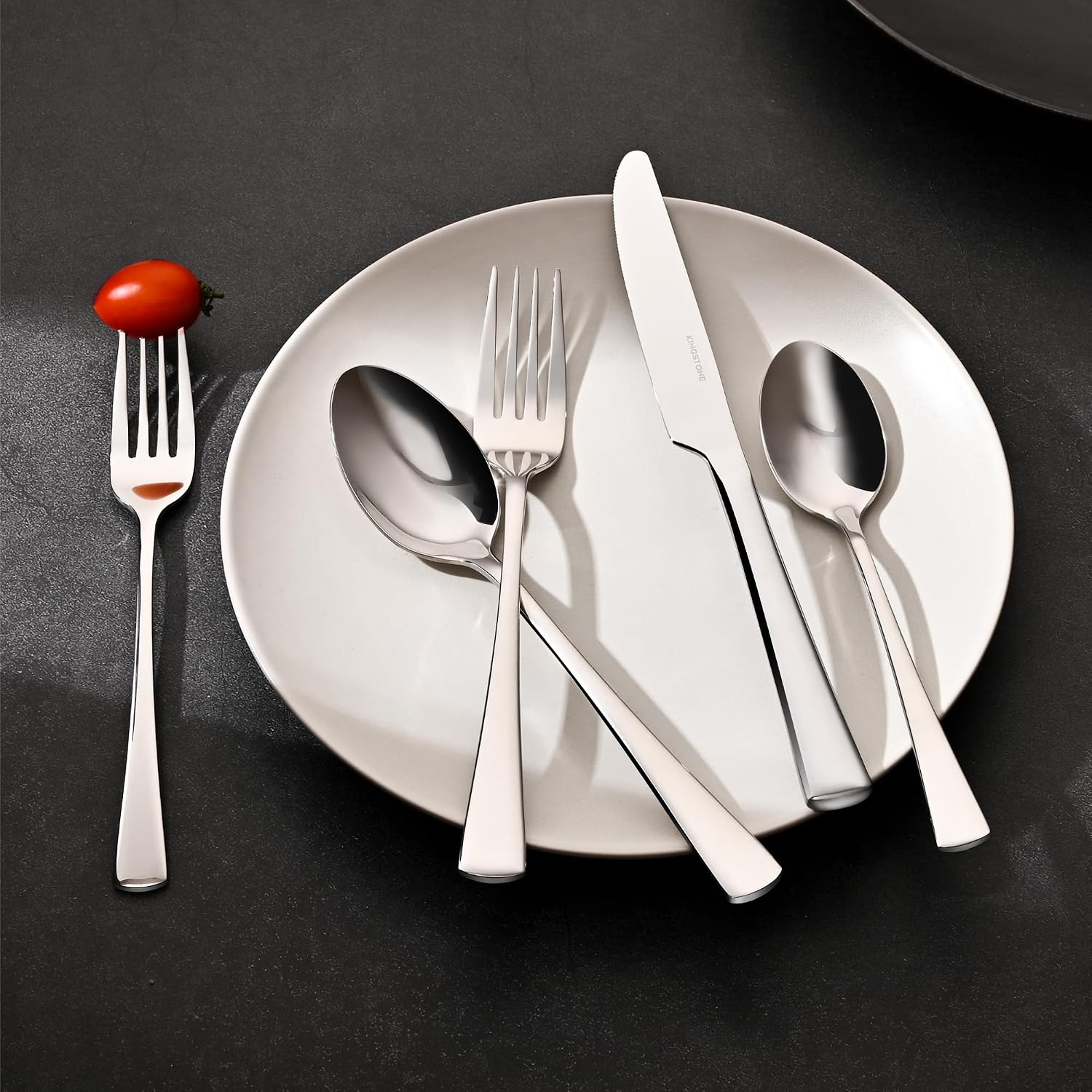 KINGSTONE 18/10 Stainless Steel Flatware, 20-Piece Forged Silverware Set for 4, Mirror Polished Cutlery Set Dishwaher Safe for Home, Restaurant, Wedding, Party - Image 7