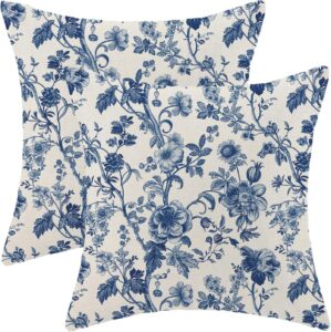 Blue Floral Pillow Covers 18×1...