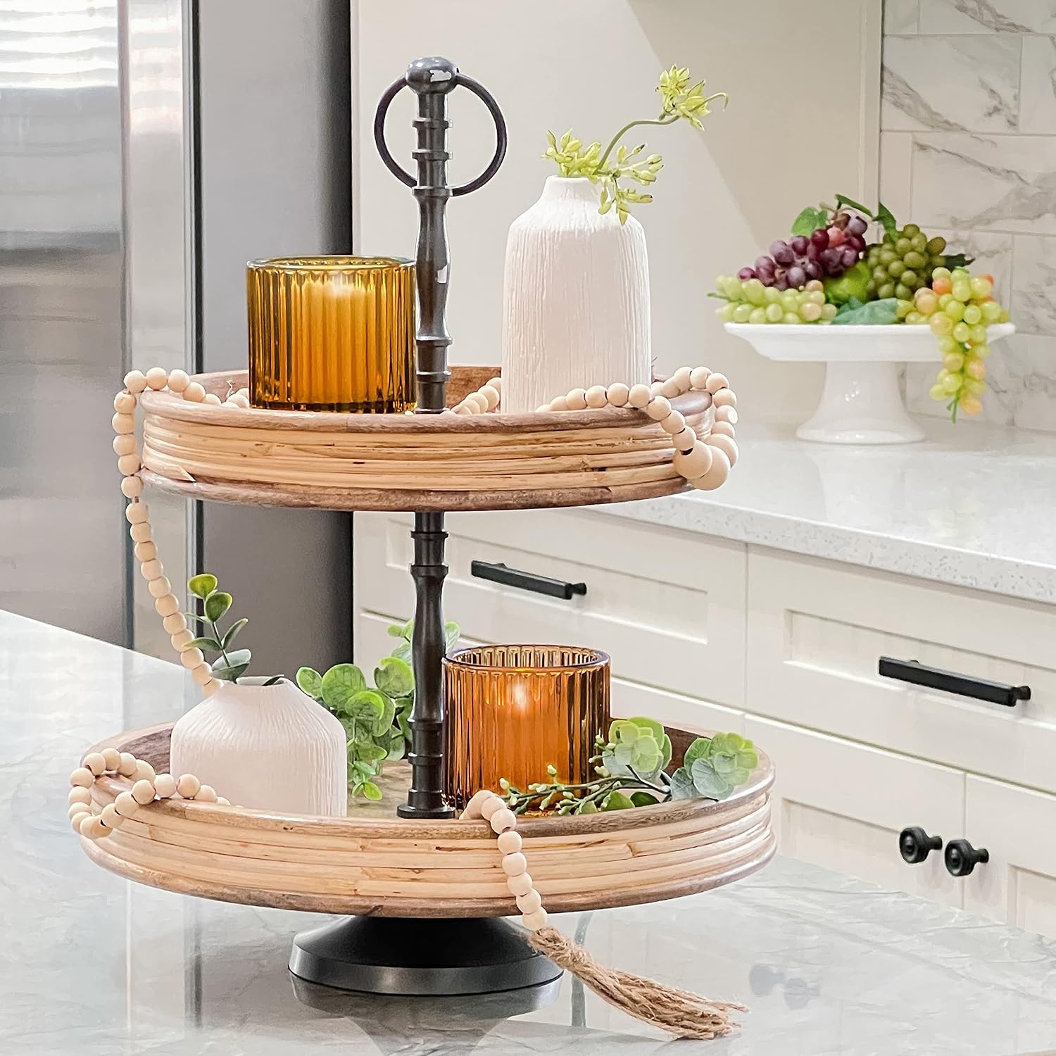 Kate Aspen Vintage Glass Tealight & Amber Votive Candle Holders (Set of 6) Rustic Fluted Candle Holder Set, Boho Home Decor, Wedding Table Centerpieces, Farmhouse Kitchen Table Decor - Image 7