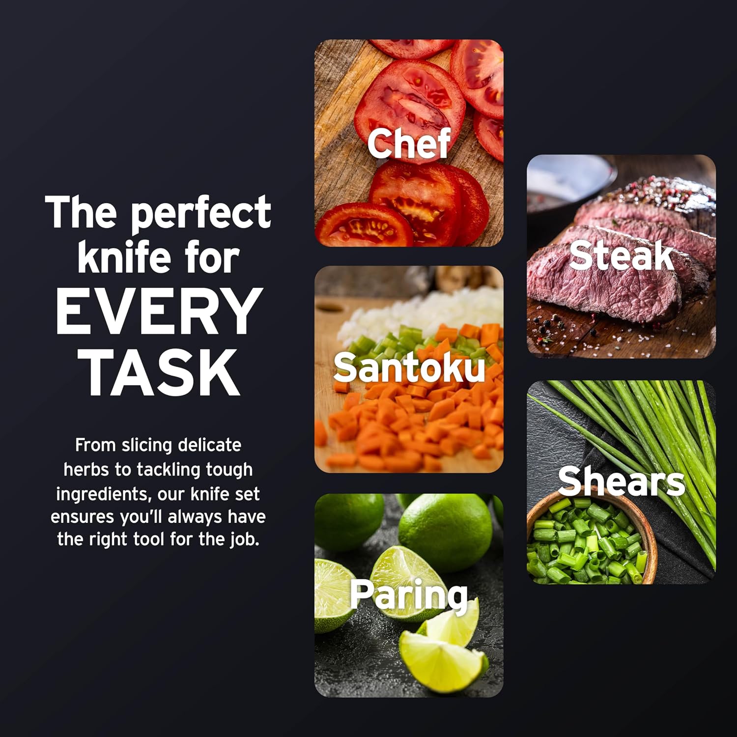 Ninja NeverDull® 10-Piece Premium German Stainless Steel Knife Set, Space-Saving Removeable Sharpener, 10-Year Guarantee, Razor Sharp Knives, NeverDull Technology, NK32010BK1, Black - Image 8