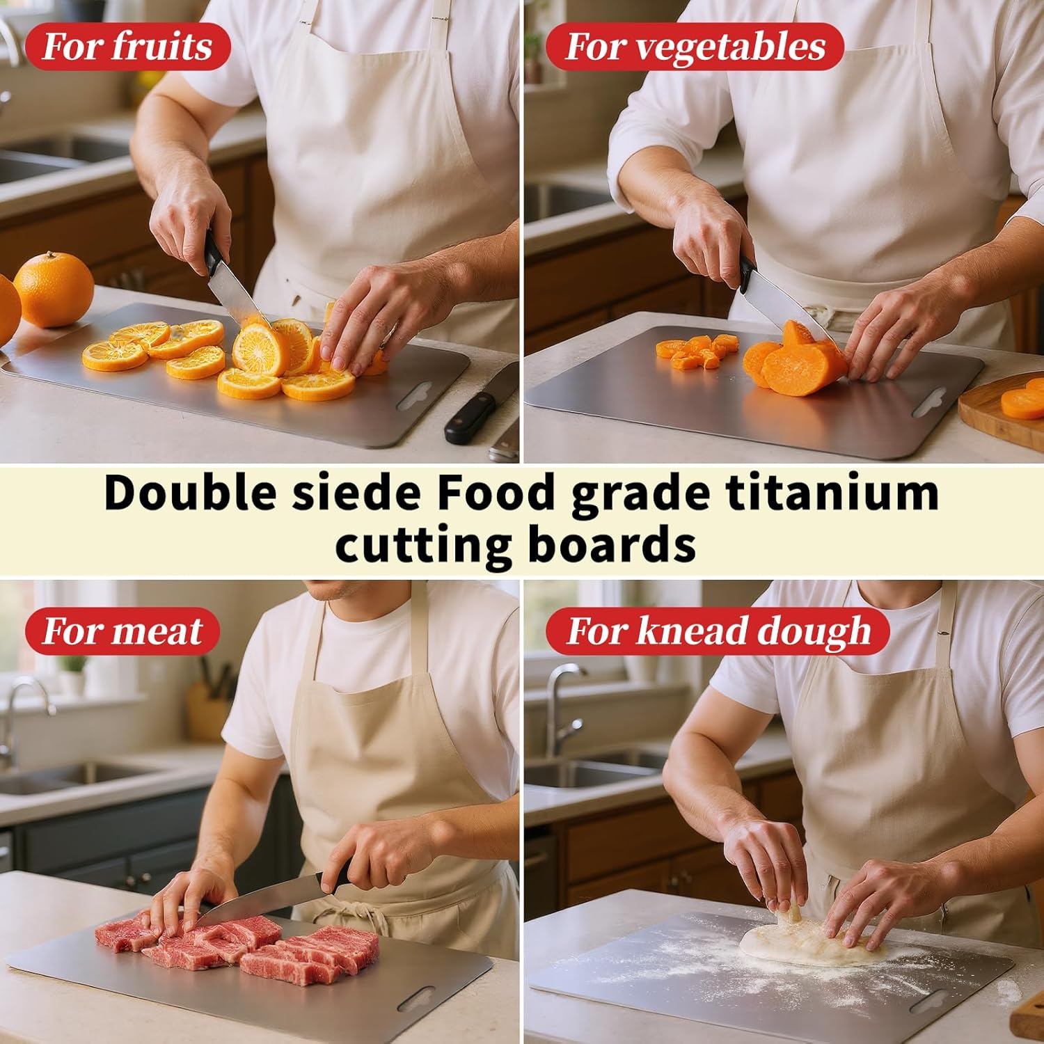 Cutting boards for kitchen,cutting boards non toxic,stainless steel cutting board,Dishwasher Safe Suitable For Kitchen Or Outdoor Camping (L15*11) - Image 8