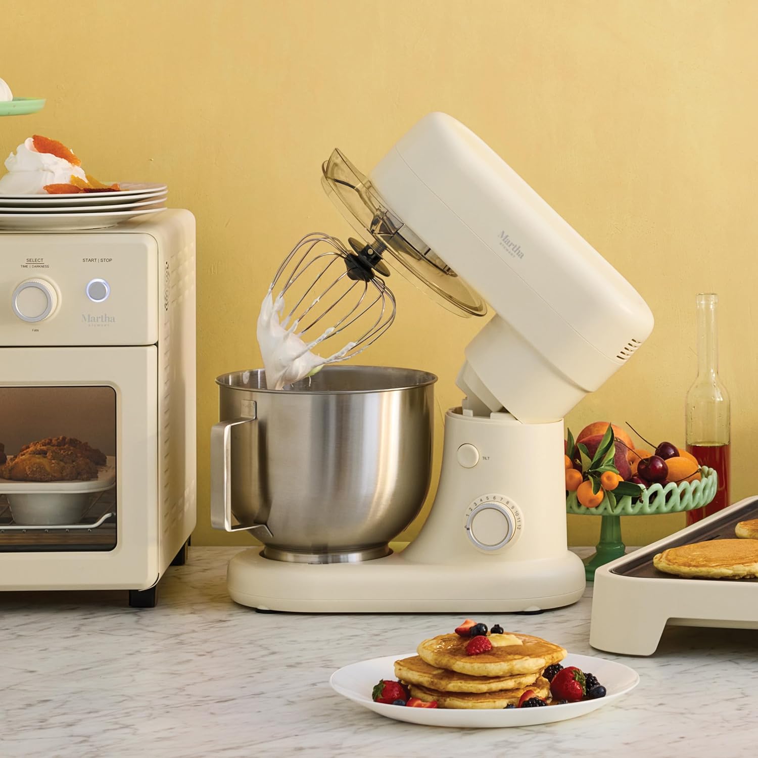 Martha Stewart 5.3Qt Stand Mixer, 12-Speed Tilt-Head Electric Kitchen Mixer with Stainless Steel Bowl, Dough Hook, Whisk & Beater, Splash Guard, Ideal for Baking Bread, Cake & Whipping, Caviar Gray - Image 3