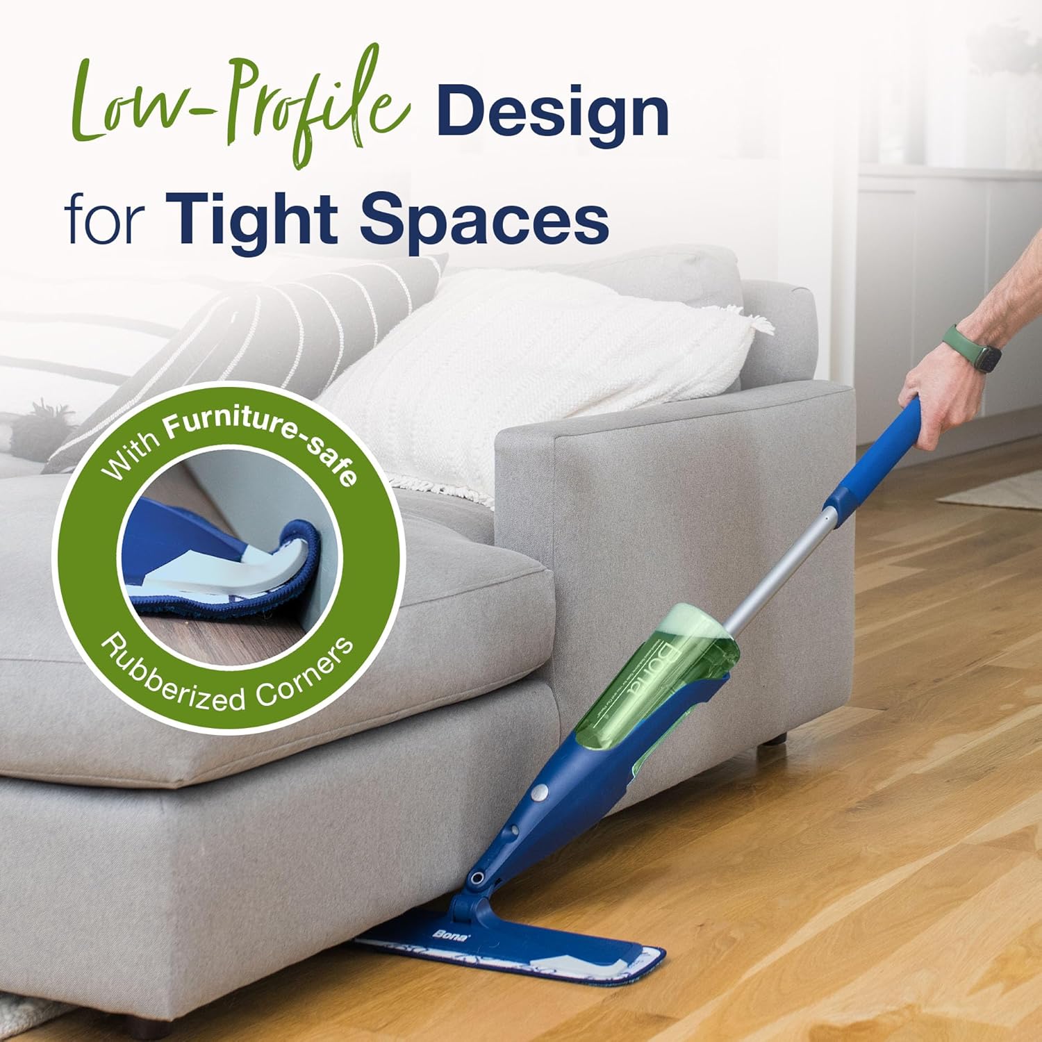Bona Multi-Surface Floor Premium Spray Mop - Includes Multi-Surface Floor Cleaner Concentrate and Machine Washable Microfiber Cleaning Pad - For Stone, Tile, Laminate and Vinyl LVT/LVP Floors - Image 4