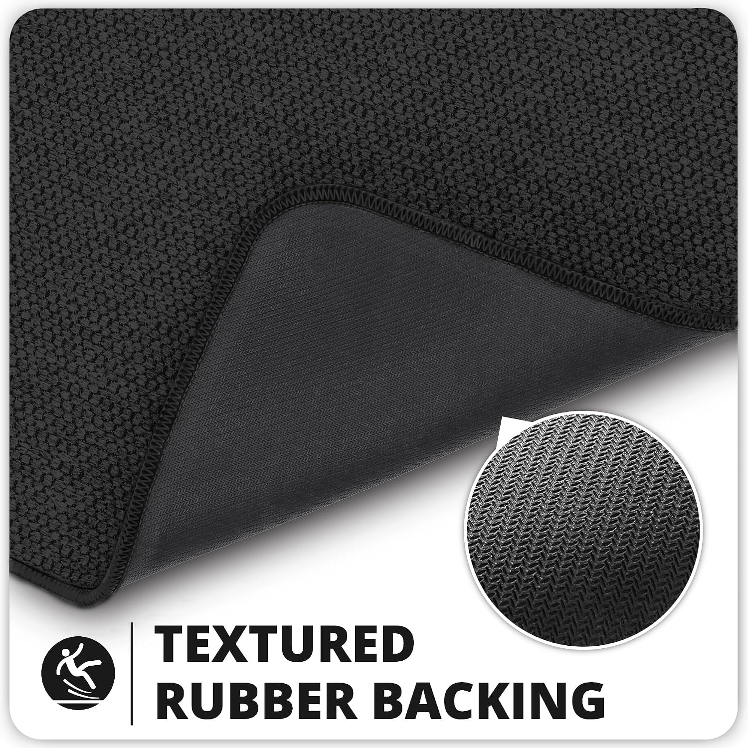 Bath Mat,Ultra Thin Bathroom Rugs,Rubber Bath Mats for Bathroom,No Slip Bath Rugs,Quick Dry,Machine Washable,Low Pile,Absorbent,Shower Outside,Sink,Home Decor Accessories.Black,1'5"x2'3"(17x27inch) - Image 4