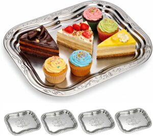 4-Pack Large Oval Silver Serving Tr...