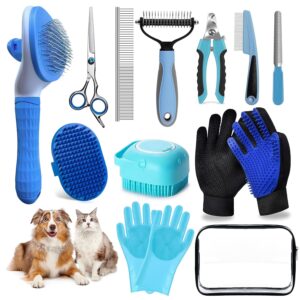 Dog Brush for Shedding 13pcs Bath G...