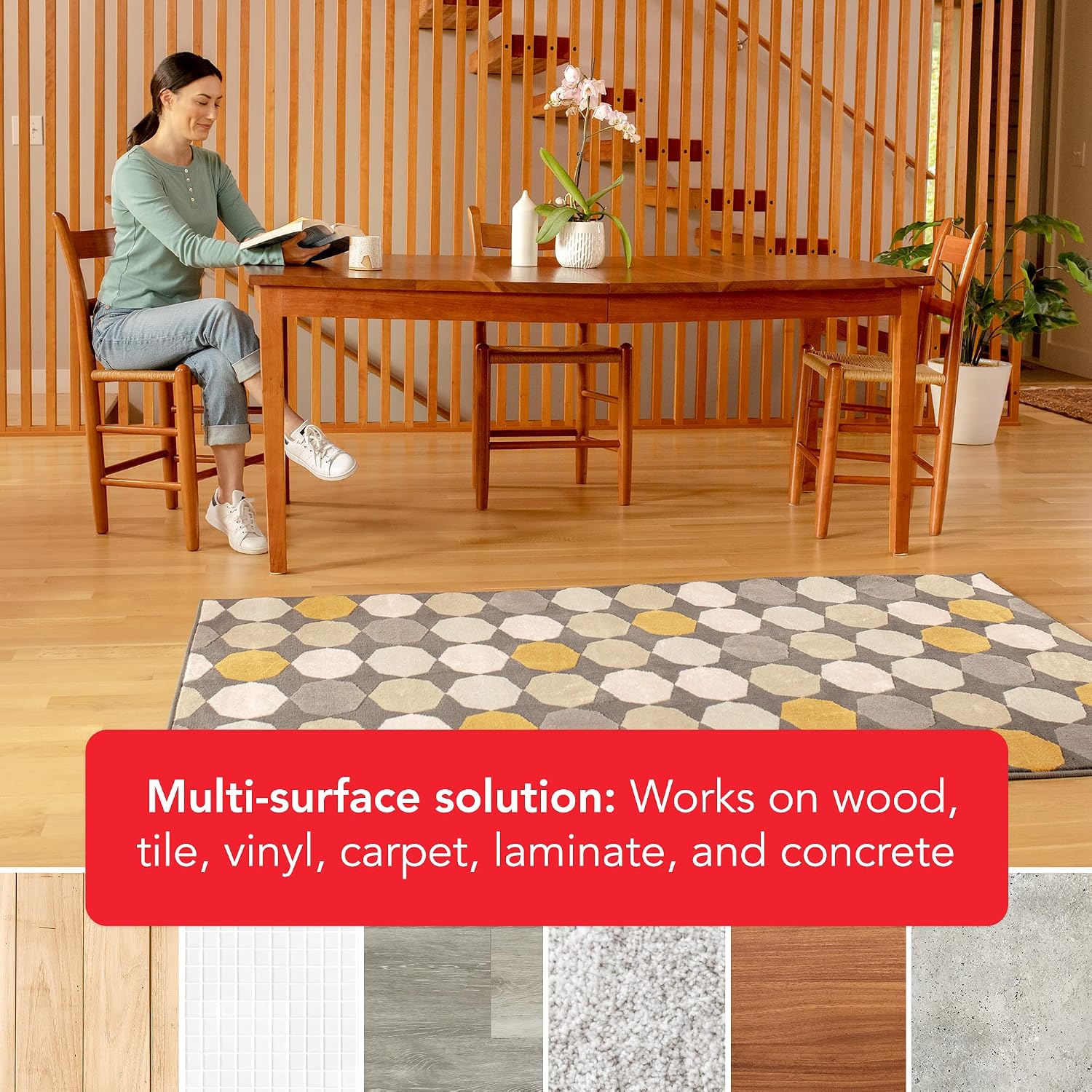 Rug Grip Rug Gripper Double Sided Non-Slip Residue Free Carpet Tape for Area Rugs and Runners - Works on All Floor Types Including Hardwood, Tile, Carpet and Vinyl (2.5in x 25ft) - Image 3