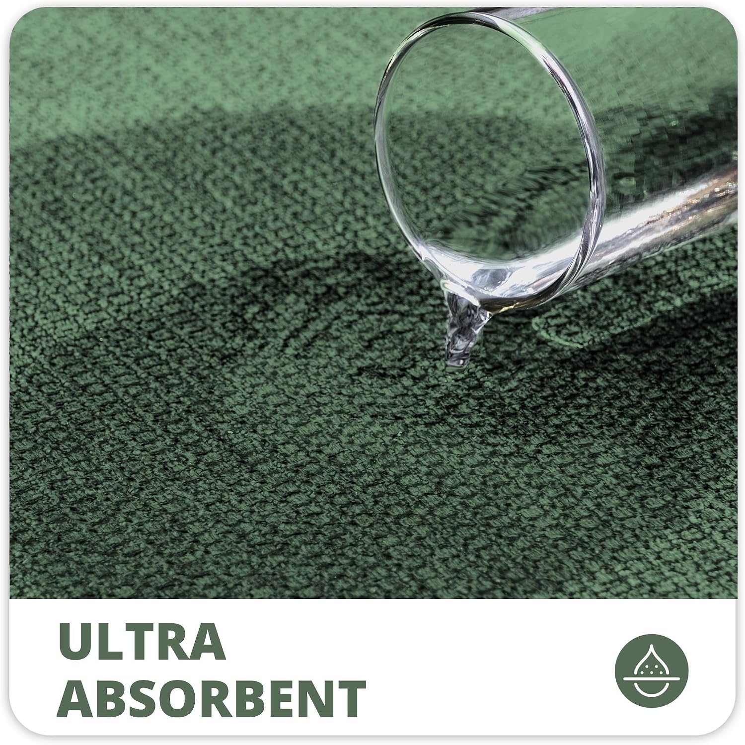 Bath Mat,Ultra Thin Bathroom Rugs,Rubber Bath Mats for Bathroom,No Slip Bath Rugs,Quick Dry,Machine Washable,Low Pile,Absorbent,Shower Outside,Sink,Home Decor Accessories.Green,1'5"x2'3"(17x27inch) - Image 3