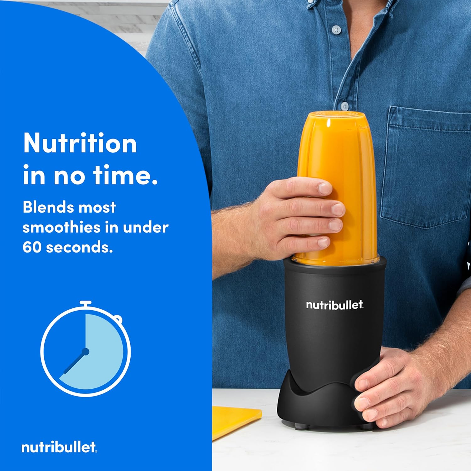 nutribullet Pro Personal Blender, Shakes, Smoothies, Food Prep, and Frozen Blending, 32 Ounce Cup, 24 Ounce Cup, Flip-top Travel Lid, 900 Watt, Matte Black, NB9-0901AK - Image 5