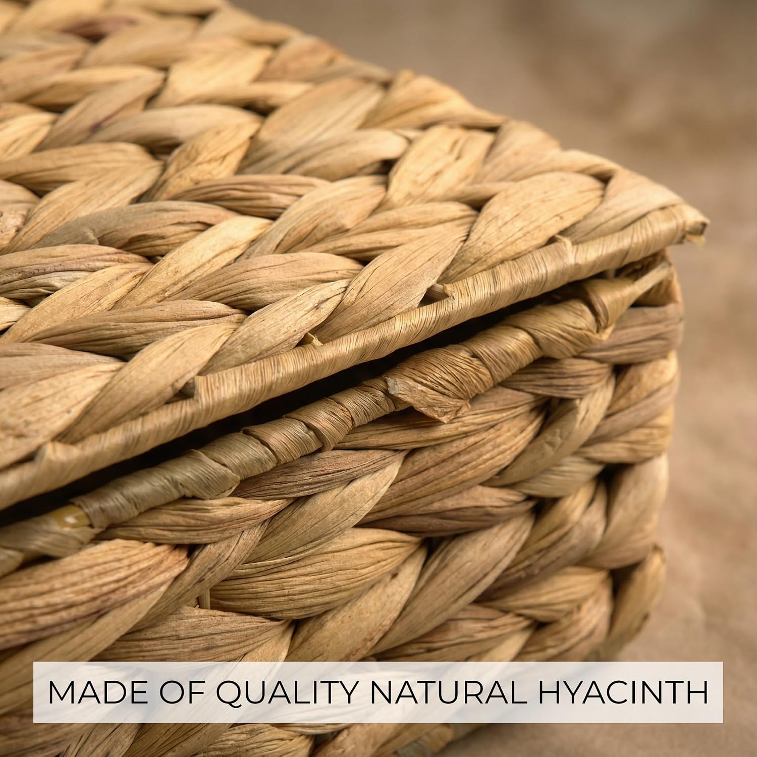 Decorative Storage Boxes with Lids - Set of 2 Beautiful Wicker Organizer Bins for Your Shelves & Home Decor - Safely Store Your Photos, Documents, and Memory Box Keepsakes in a Stylish Rattan Design - Image 7