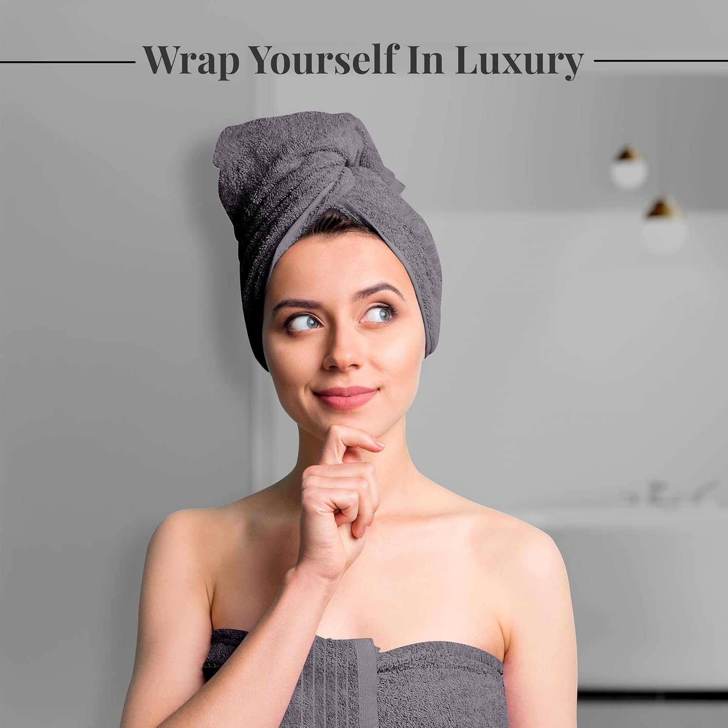 Tens Towels Pack of 8 Towels Set, 2 Extra Large Bath, 2 Hand, 4 Washcloths, 100% Cotton, Lighter Weight, Quicker to Dry, Super Absorbent, Perfect for Bathroom, Dark Grey - Image 3