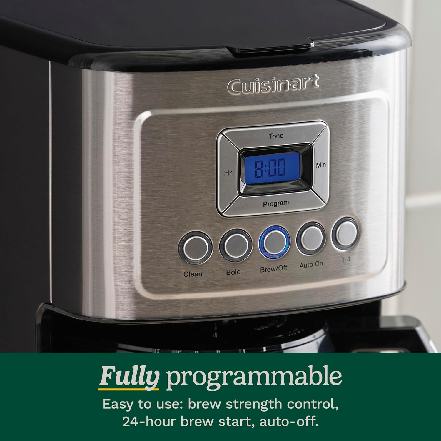 Cuisinart 12-Cup Coffee Maker, Programmable PerfecTemp Thermal Carafe Coffee Machine with 1-4 Cup Setting, Brew Strength Control and Brew Pause, Stainless Steel, DCC-3400NAS, Silver - Image 5