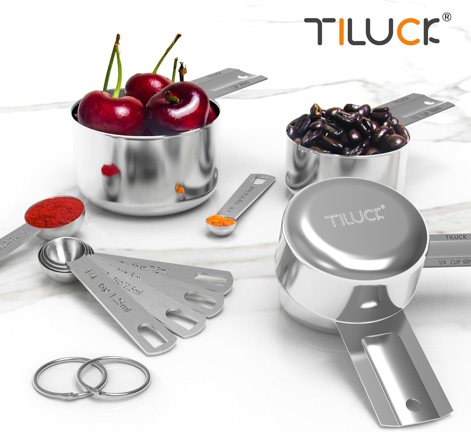 TILUCK Stainless Steel Measuring Cups & Spoons Set, Cups and Spoons,Kitchen Gadgets for Cooking & Baking (10) - Image 6