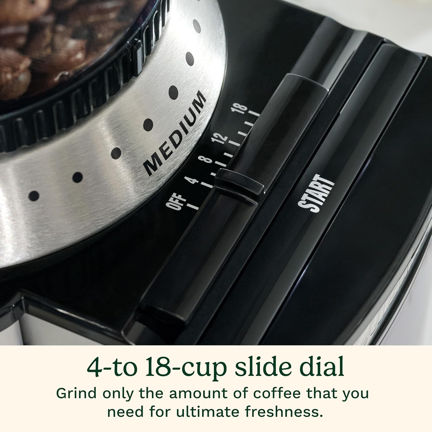 Cuisinart Coffee Grinder, Electric One-Touch Automatic Burr Coffee Grinder with 18-Position Grind Selector, Cup Size Selector for 4 – 18 Cups, DBM-8P1, Black Stainless - Image 5
