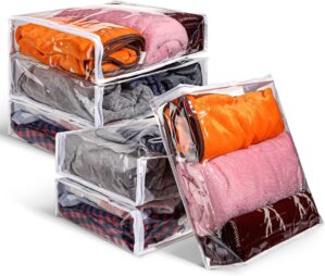 6 Packs Clear Zippered Storage Bags...