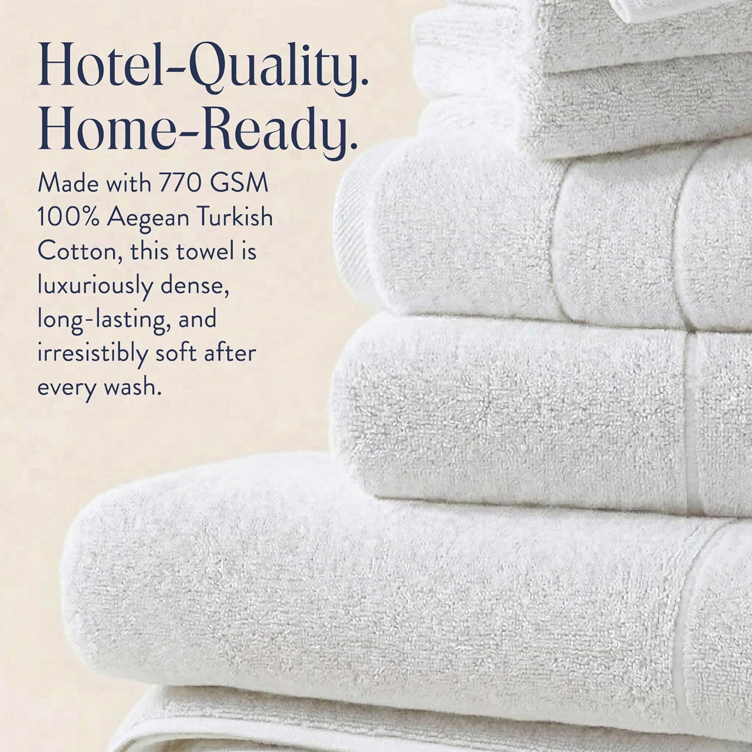 Brooklinen Super-Plush 100% Turkish Cotton Bath Towels - Set of 2-770 GSM, Highly Absorbent, Machine Washable, Perfect Bath Towel Set for Home & Bathroom (30" x 58", Solid White) - Image 6