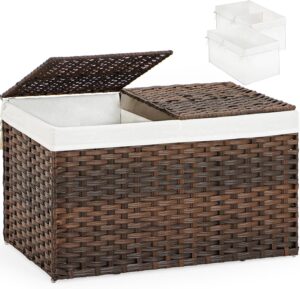 SETVSON Storage Basket with Lid Rat...