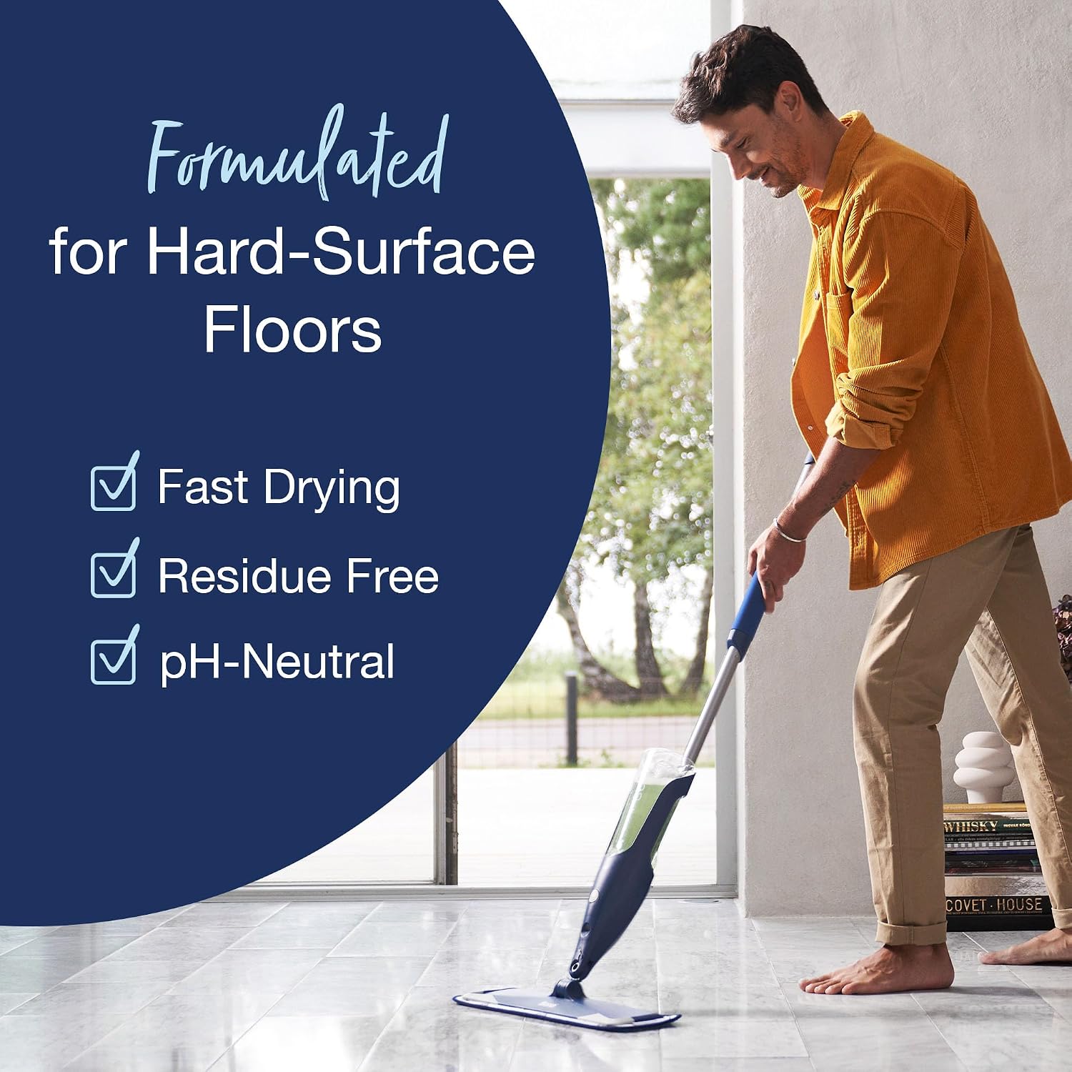 Bona Multi-Surface Floor Premium Spray Mop - Includes Multi-Surface Floor Cleaner Concentrate and Machine Washable Microfiber Cleaning Pad - For Stone, Tile, Laminate and Vinyl LVT/LVP Floors - Image 6