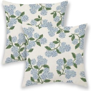 Blue Green Floral Pillow Covers 18&...