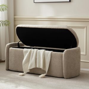 VKNOW 46″ Oval Storage Ottoma...