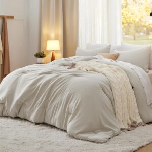 Bedsure King Comforter Set, Beige S...