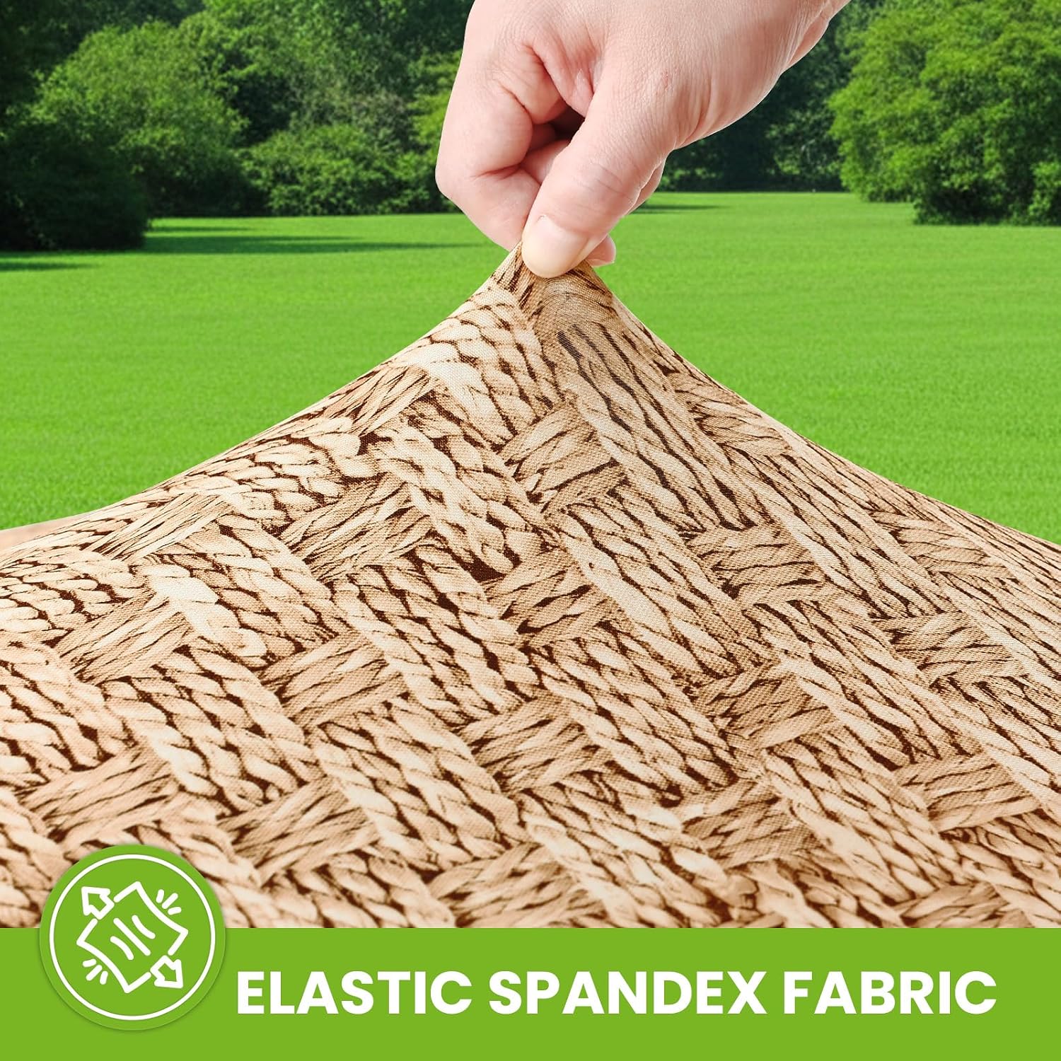 Smiry Spandex Fitted Tablecloth for 6 Foot Rectangle Tables, Washable Picnic Table Cover with Elastic, Stretch Reusable Table Cloth for Outdoor, Camping, Dining & Kitchen (Weave, 30"x72") - Image 2