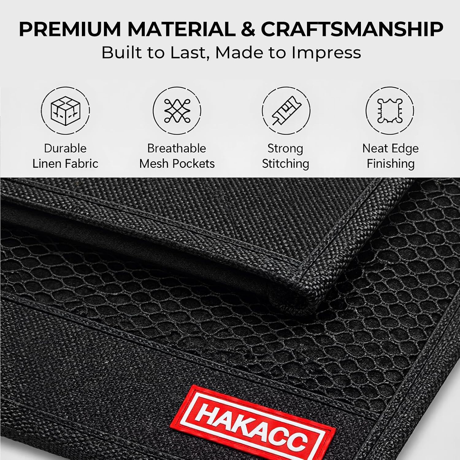 HAKACC Bedside Caddy, Remote Holder for Bed, Storage Organizer with Pockets for Bed, Sofa, Phones, Magazines, Tablets and Accessories, Black - Image 4