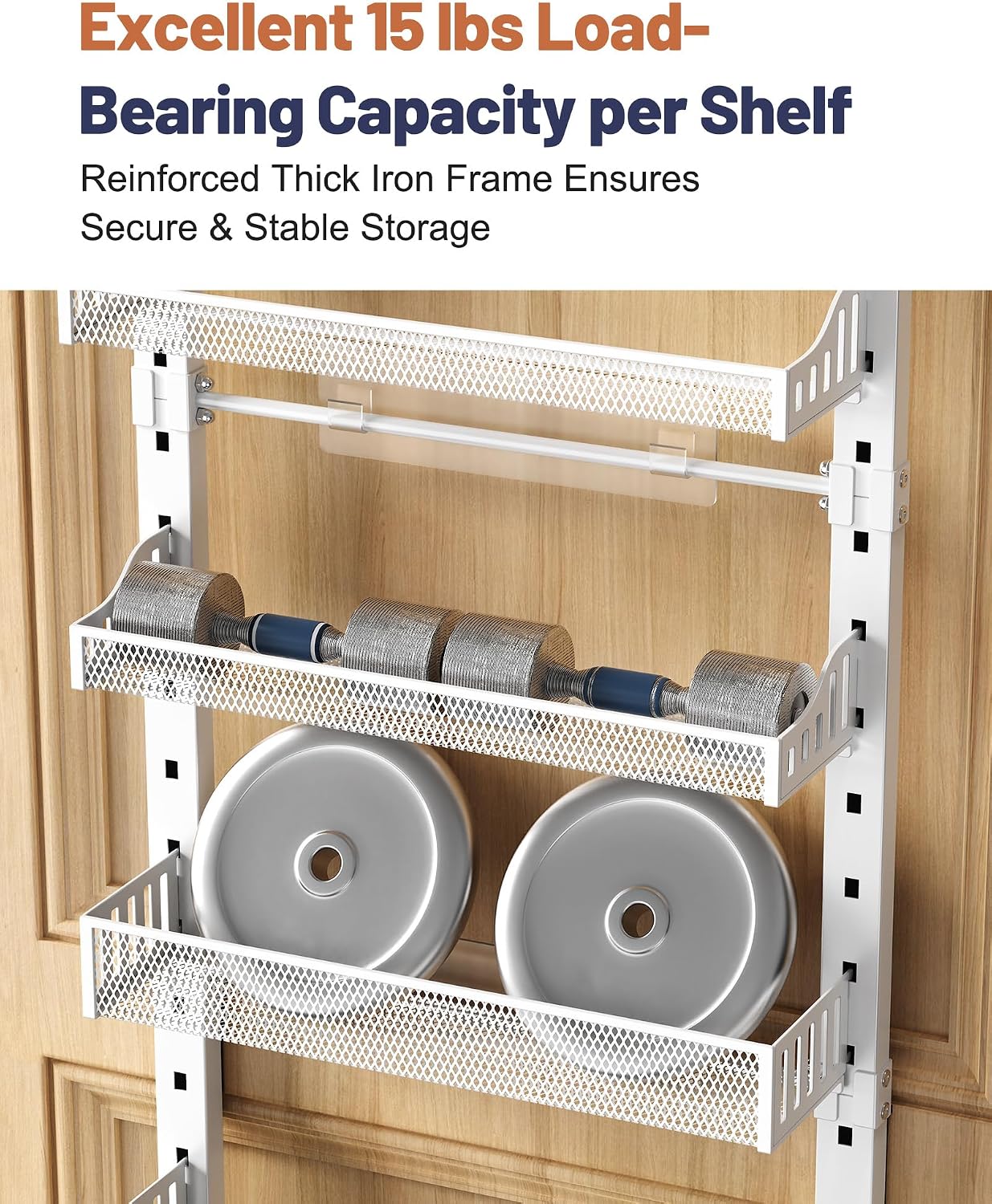 8 Tier Pantry Door Organizer, 2 IN 1 Over the Door Pantry Organizer with Metal Adjustable Baskets,Spice Rack Wall Mount or Door Organizer, Door Spice Rack for Pantry - Image 4