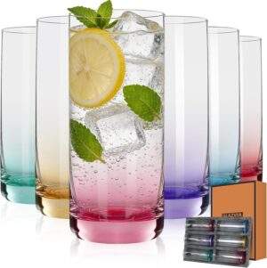 Colored Highball Glasses Set of 6,1...