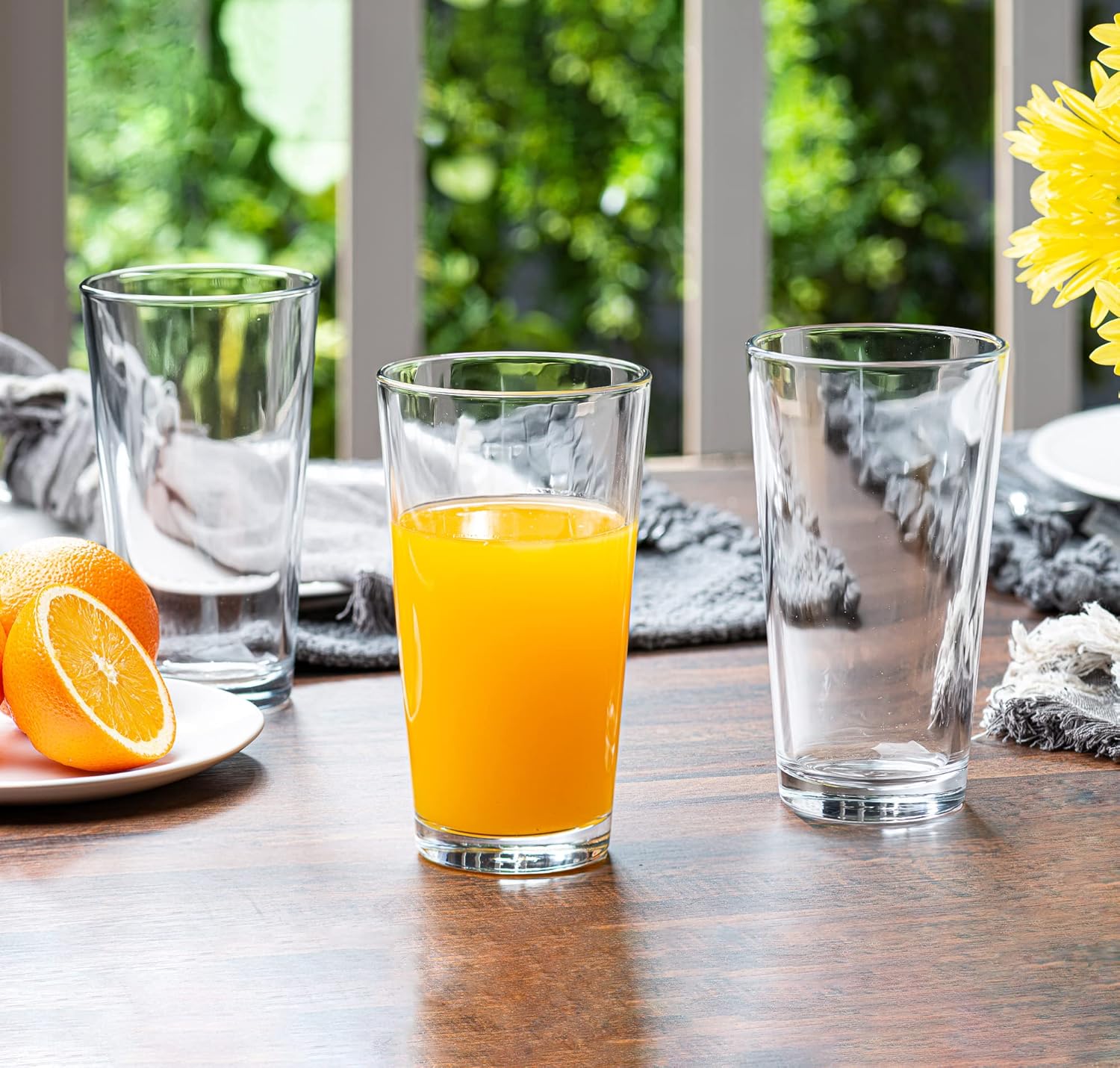 Drinking Glasses - Set of 10-16oz. Margarita Glass Cups - Dishwasher Safe Cocktail Clear Heavy Base Tall Beer Glasses, Water Glasses, Bar Glass, Wine, Juice, Iced Tea - Image 3