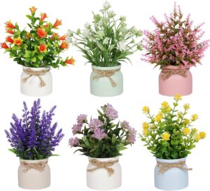 Yoratee 6pcs Artificial Pot Flowers...