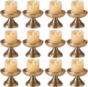 Set of 12 Gold Pillar Candle Holder...