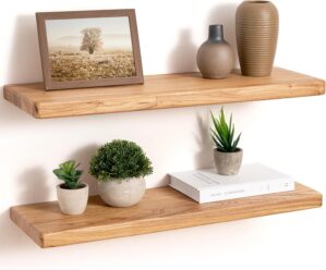 24″ Rustic Elm Wood Floating ...