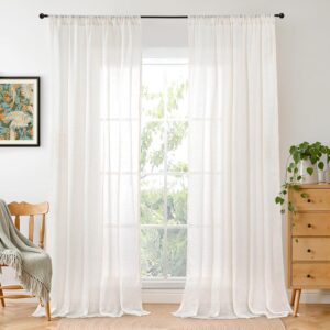 BGment Linen Sheer Curtains 84 Inch...