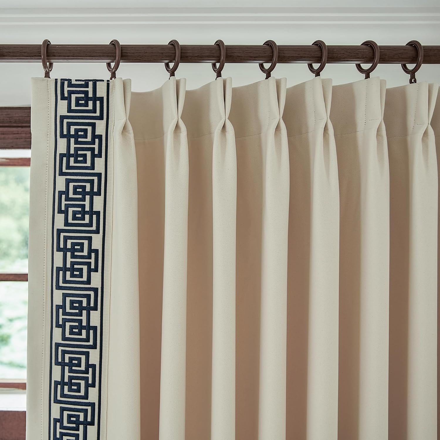 VisionaryHomeDesign Cotton Blend Yellow Cream Curtain - Geometric Trim, Soft, Durable - Elevate Your Space with Retro Details(2 Panels) (50‘’W x 96‘’L) - Image 4