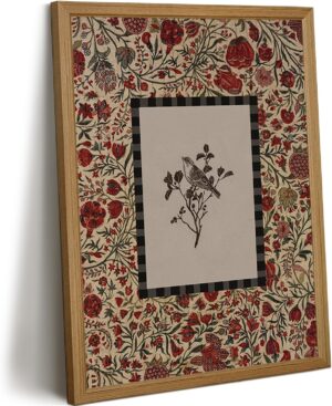 Vintage Botanical Wall Art Bird Flo...