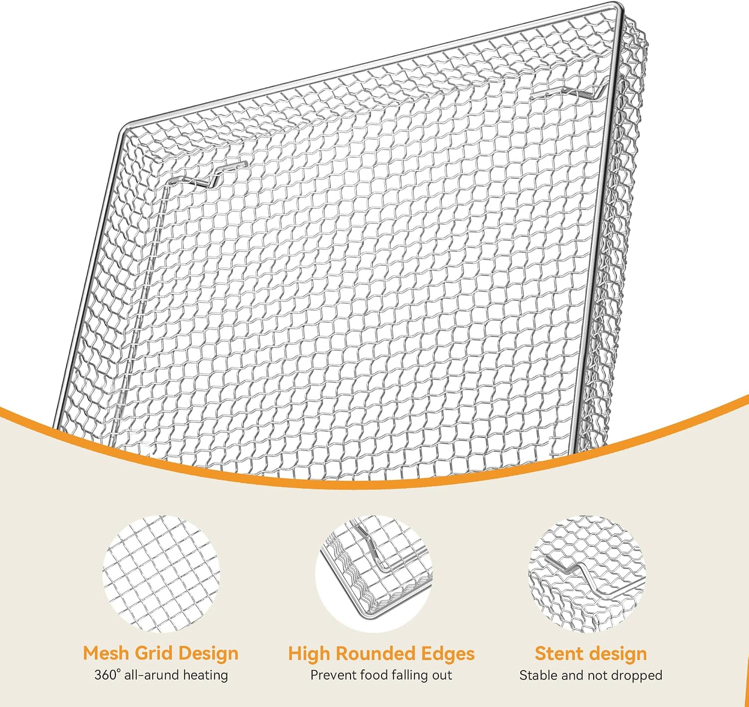 Air Fryer Basket Tray Replacement for Cuisinart TOA-060/065/70 2Pack | 12.4" x11" Stainless Steel Baking Sheet Pan with Wire Rack, Dishwasher Safe (2 PCS) - Image 6