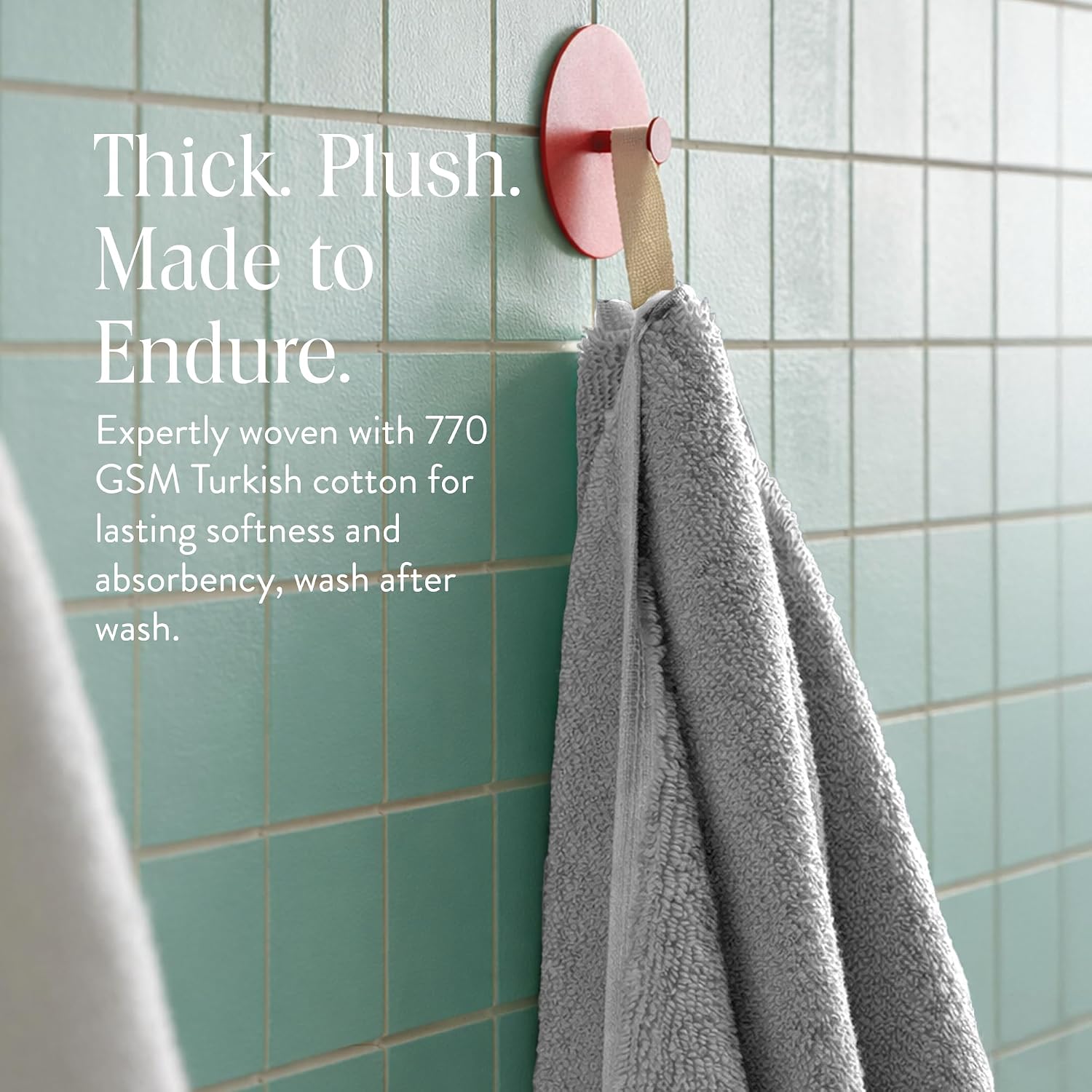 Brooklinen Super-Plush 100% Turkish Cotton Bath Towels - Set of 4-770 GSM, Highly Absorbent, Machine Washable, Perfect Bath Towel Set for Home & Bathroom (30" x 58", Pewter Grey) - Image 6