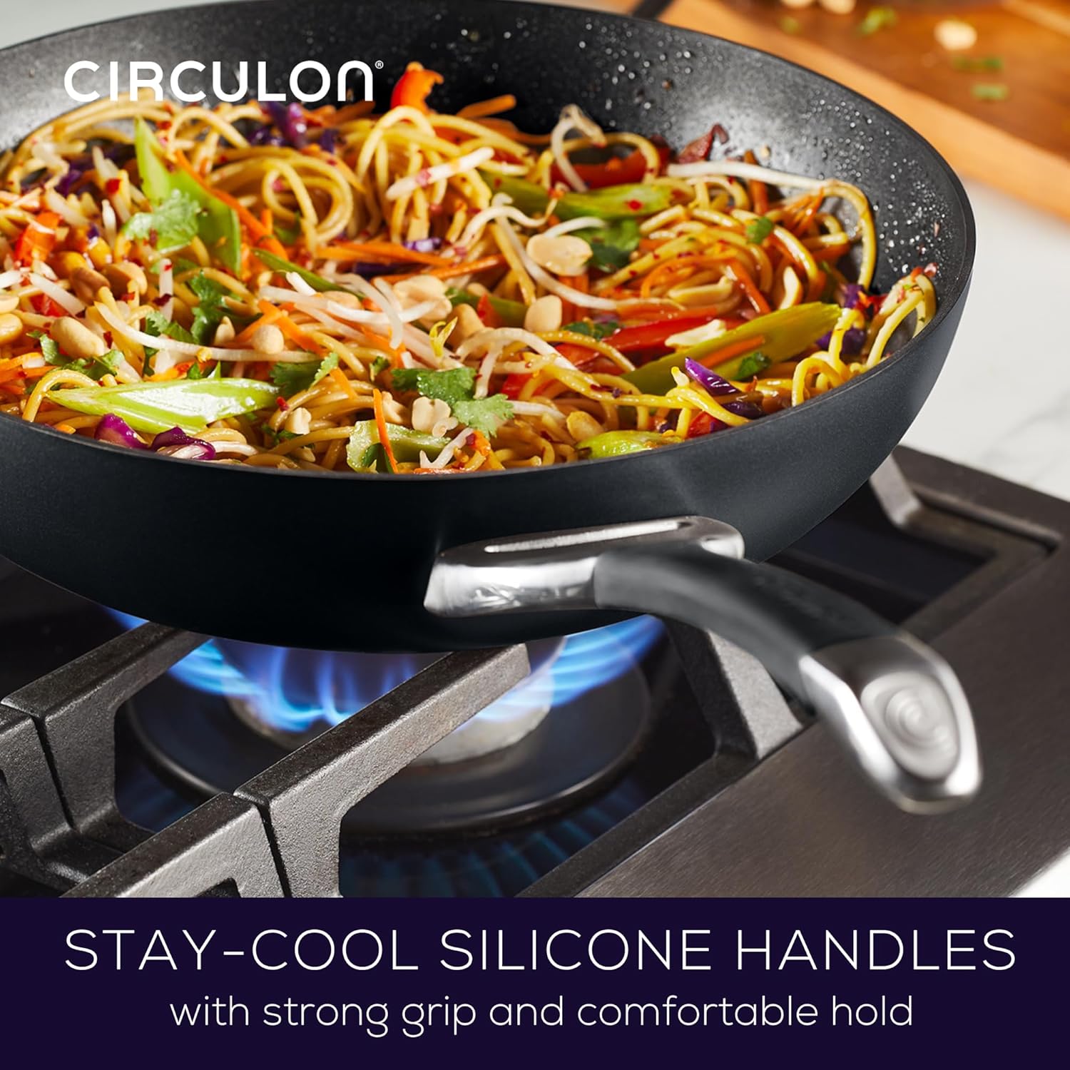 Circulon Symmetry Hard Anodized Nonstick Induction Frying Pan Twin Pack, 10-Inch and 12-Inch, Pan Sets for Cooking Nonstick, Black - Image 9