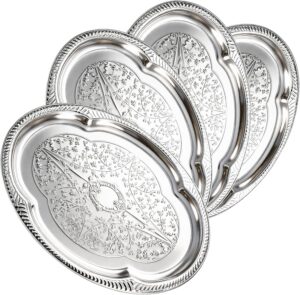 4-Pack Large Silver Serving Tray 20...