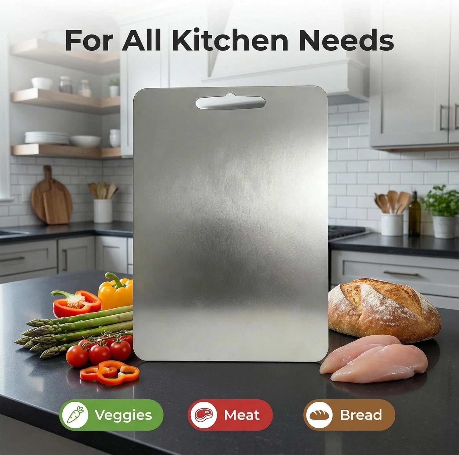 Cutting boards for kitchen,cutting boards non toxic,stainless steel cutting board,Dishwasher Safe Suitable For Kitchen Or Outdoor Camping (L15*11) - Image 6