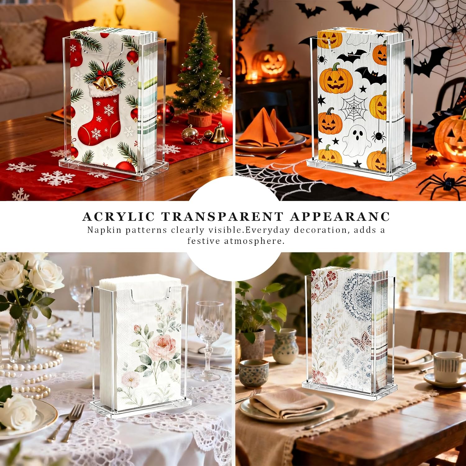 Acrylic Napkin Holder Clear Vertical Guest Towel Dispenser 4mm Thick, Waterproof Stackable Hand Towel Box for Bathroom Kitchen Dining Table Home Hotel, Modern Gift (Vertical) - Image 5