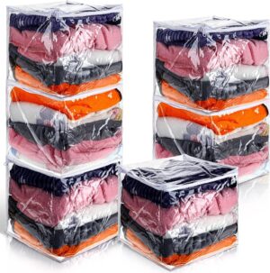 6 Packs Clear Zippered Storage Bags...